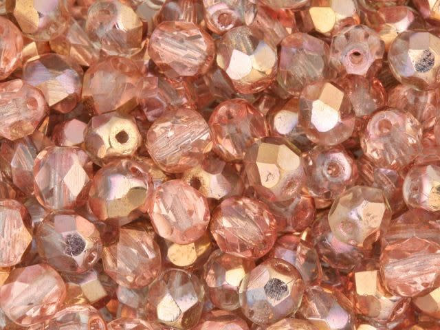 Czech Fire-Polish Bead 6mm Crystal and Copper (25pc Strand) by Starman