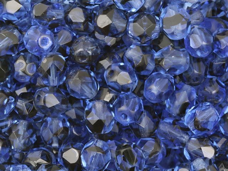 Czech Fire-Polish Bead 6mm Sapphire Tortoise (25pc Strand) by Starman