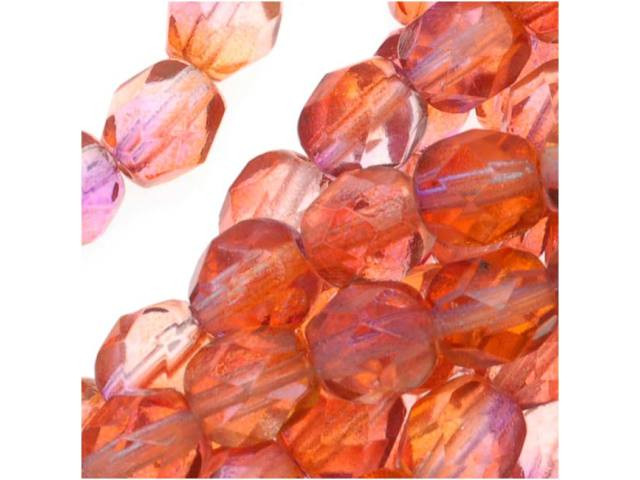 Czech Fire-Polish Bead 6mm Sunset (25pc Strand) by Starman