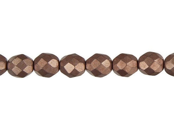 Czech Fire-Polish Bead 8mm ColorTrends Saturated Metallic Autumn Maple (25pc Strand) by Starman