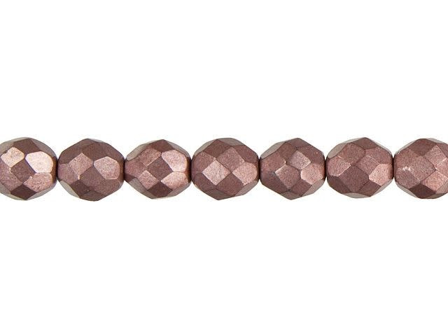 Czech Fire-Polish Bead 8mm ColorTrends Saturated Metallic Butterum (25pc Strand) by Starman