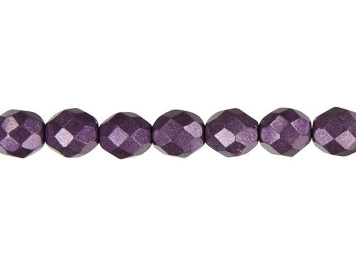 Czech Fire-Polish Bead 8mm ColorTrends Saturated Metallic Tawny Port (25pc Strand) by Starman