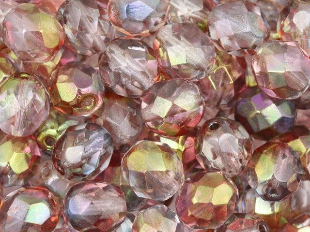 Czech Fire-Polish Bead 8mm Crystal, Blue and Amethyst Luster (25pc Strand) by Starman