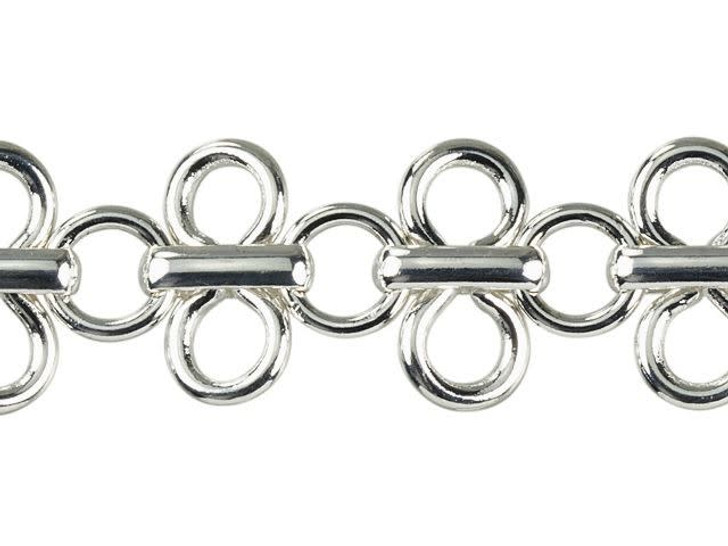 11mm Silver-Plated Brass Lacy Loop Chain by the Foot 11mm Silver-Plated Brass Lacy Loop Chain by the Foot