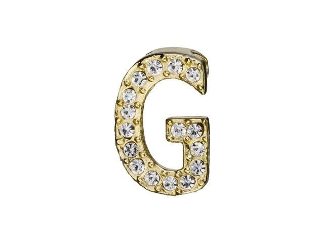 Gold Finish Letter G Pendant with Tube Bail (12.5mm)