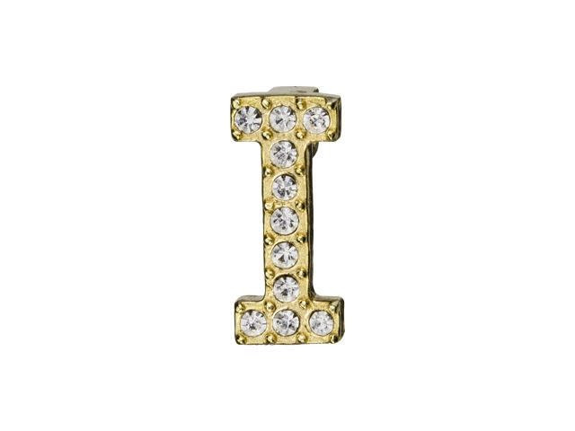Gold Finish Letter I Pendant with Tube Bail (12.5mm)