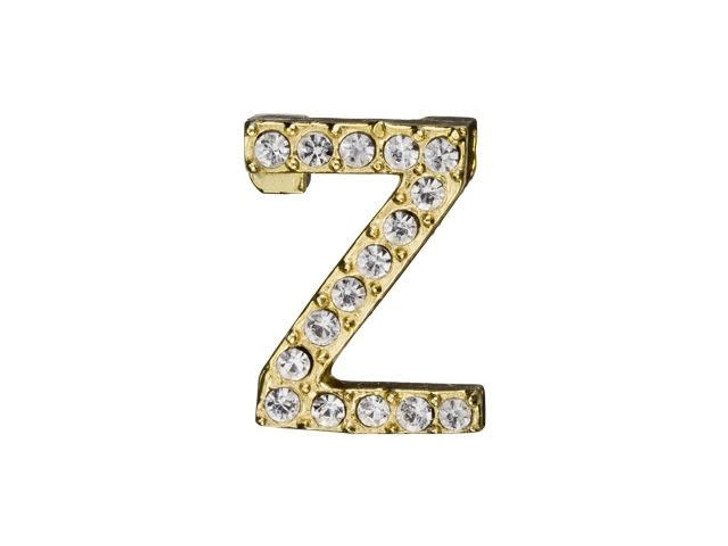 Gold Finish Letter Z Pendant with Tube Bail (12.5mm)