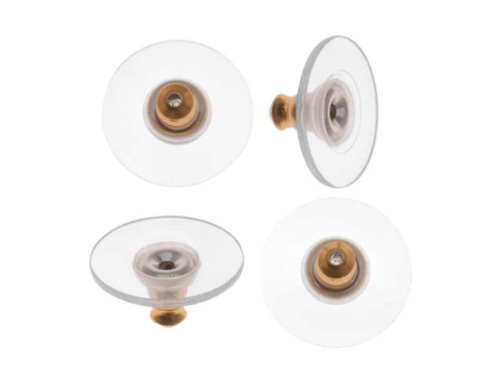 Gold Tone Bullet Clutch with Comfort Disc