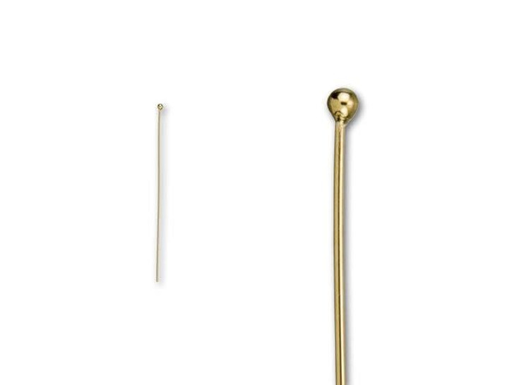 Gold-Filled 1.5-Inch Head Pin with Ball End, 26 Gauge