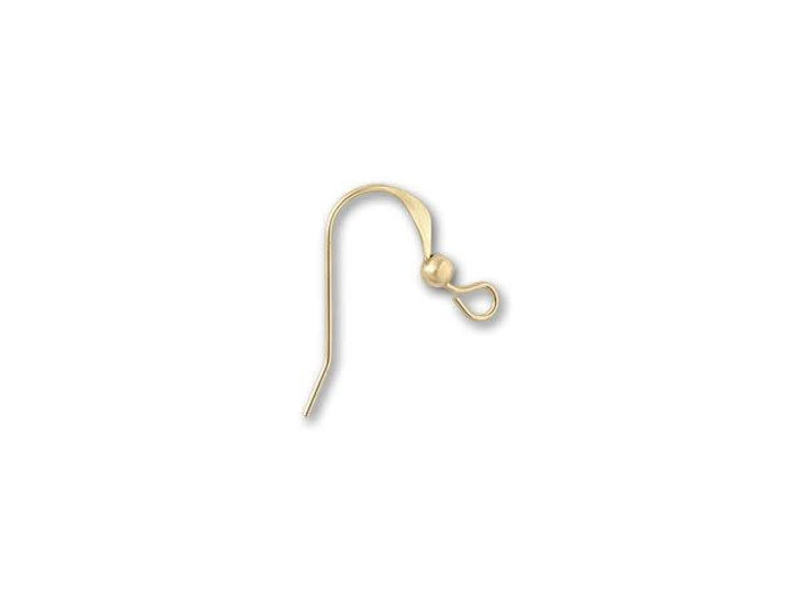Gold-Filled Flat Earwire with 3mm Bead (1 Pair)