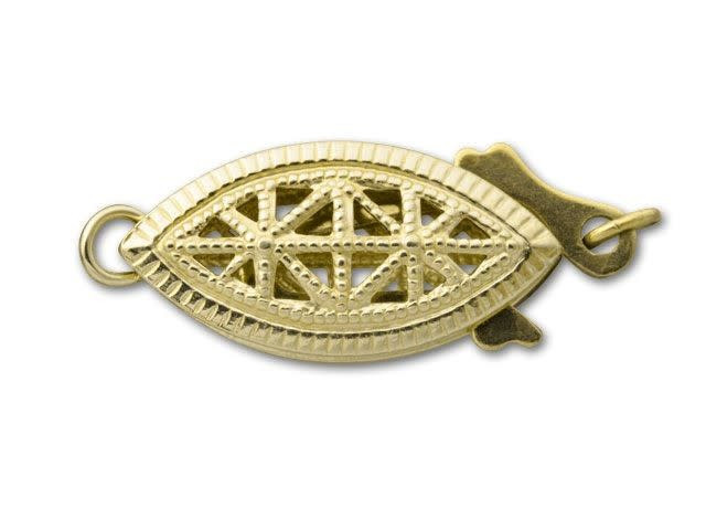 Gold-Filled Oval Filigree Pearl Clasp
