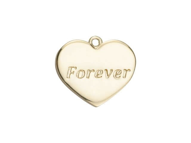 Gold-Finish Heart Forever Charm