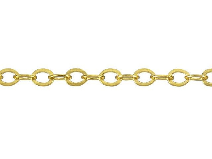 1216 Gold-Filled 14K/20 Hammered Cable Chain by the Foot