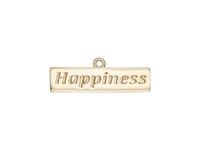 Gold-Finish Rectangle Happiness Charm