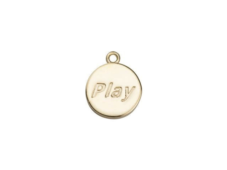 Gold-Finish Round Play Charm