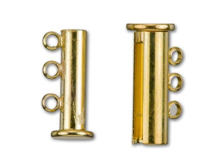 Gold-Plated 20x10mm 3-Ring Magnetic Tube Clasp