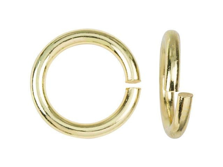 Gold-Plated Brass 10mm 14 Gauge Round Open Jump Ring