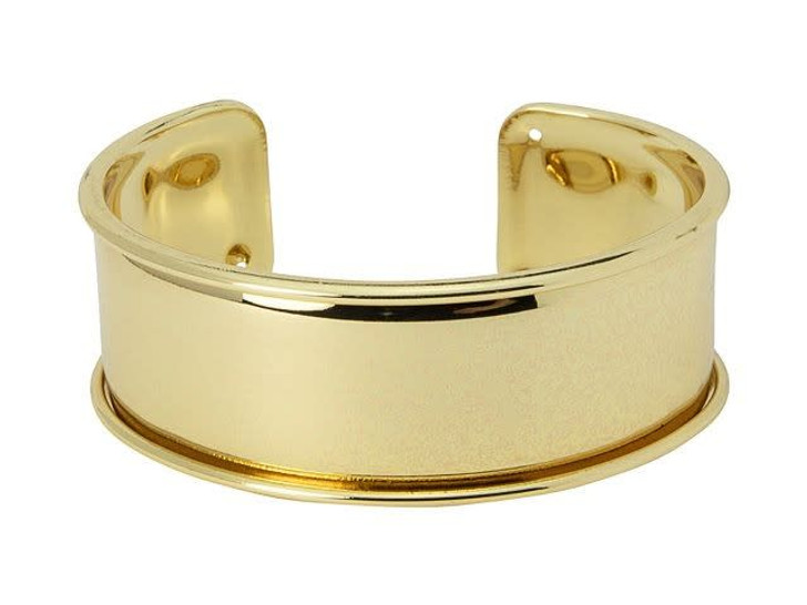 Gold-Plated Brass Bracelet Base for Seed Beads/20mm Flat Cord