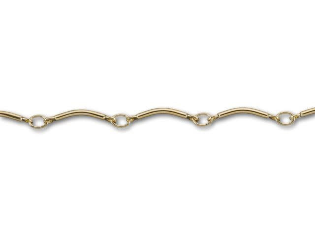 Gold-Plated Curved Tube Chain by the Foot