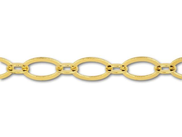 Gold-Plated Small Oval Link Chain by the Foot