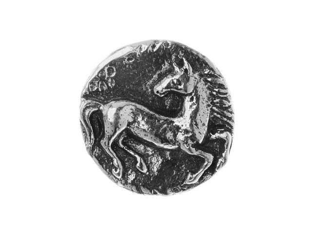 Green Girl Studios Pewter Round Horse Button