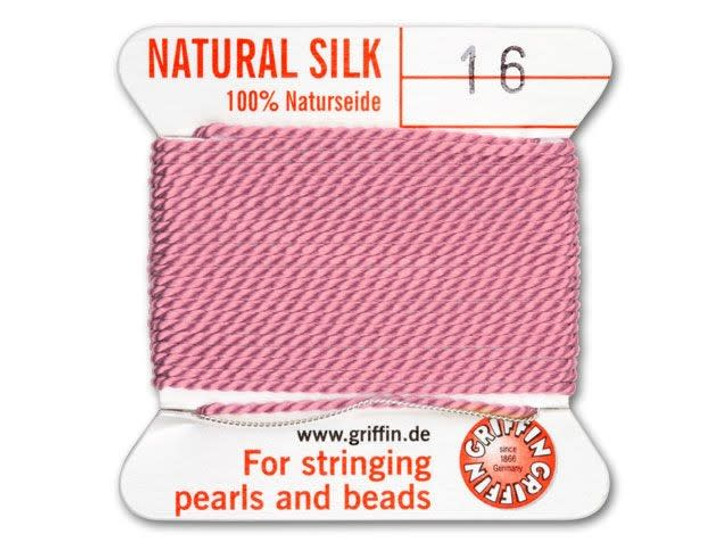Griffin Bead Cord 100% Silk - No. 16 (1.05mm) Dark Pink