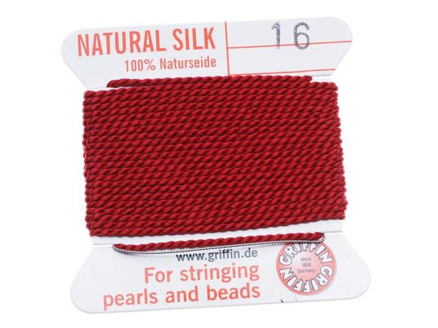 Griffin Bead Cord 100% Silk - No. 16 (1.05mm) Garnet