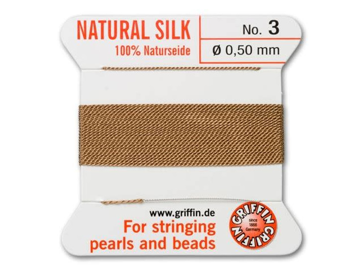 Griffin Bead Cord 100% Silk - No. 3 (0.50mm) Beige