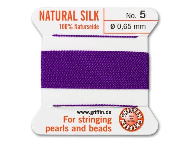 Griffin Bead Cord 100% Silk - No. 5 (0.65mm) Amethyst