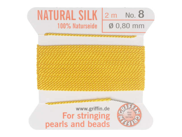 Griffin Bead Cord 100 Silk No. 8 (0.80mm) Yellow