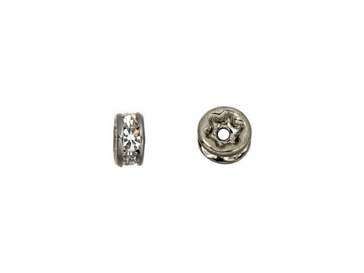 Gunmetal-Plated 4.5mm Crystal Rhinestone Rondelle Spacer Bead