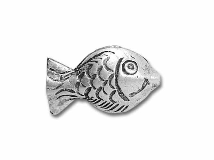 Hill Tribe Silver Puffed Fish Bead