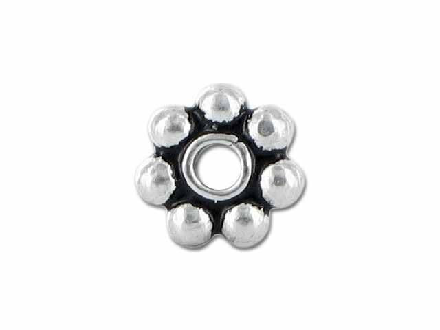 Indian Silver 6mm Daisy Spacer