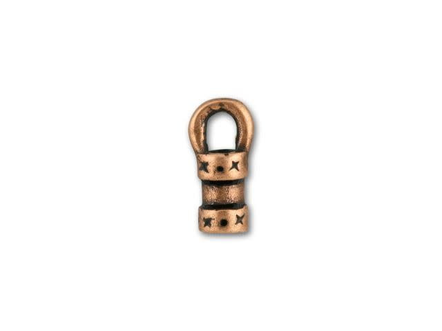 JBB 2mm Antique Copper-Plated Brass Fancy Crimp End Cap with Loop