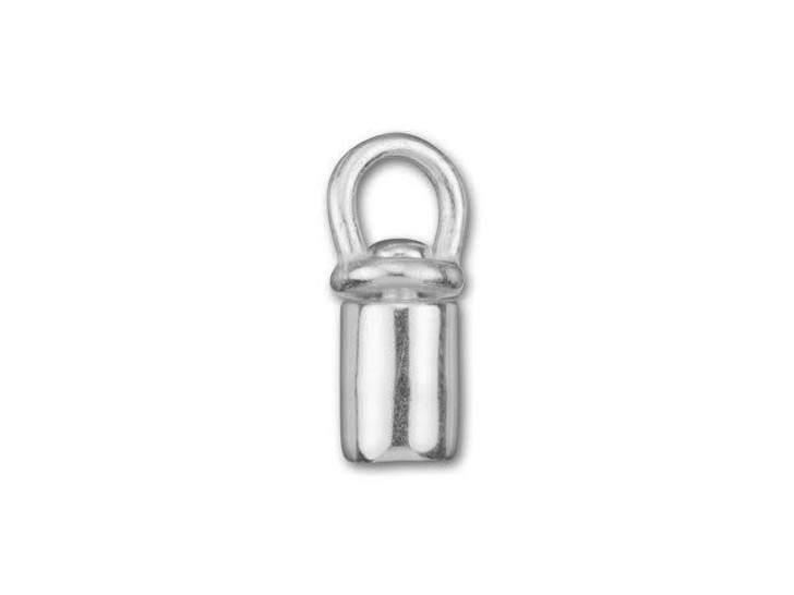 JBB 3mm Silver-Plated Brass Tube Swivel Crimp End Cap