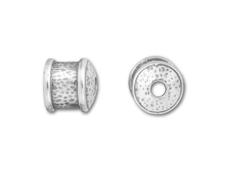JBB 9mm Antique Sterling Silver Hammered End Cap