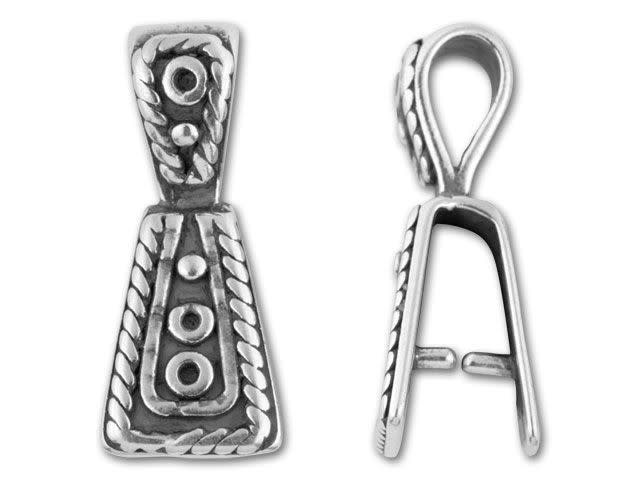 JBB Antique Silver-Plated Pewter Fancy Design Pinch Bail