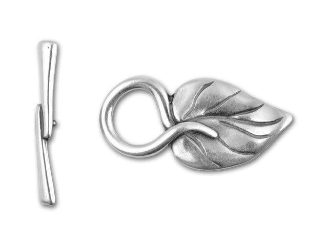 JBB Antique Silver-Plated Pewter Ivy Leaf Toggle Clasp