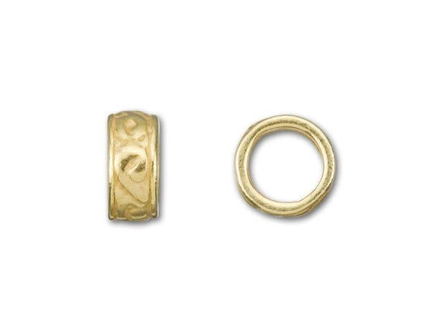 JBB Gold-Plated Pewter Scalloped Ring Bead with Large Hole