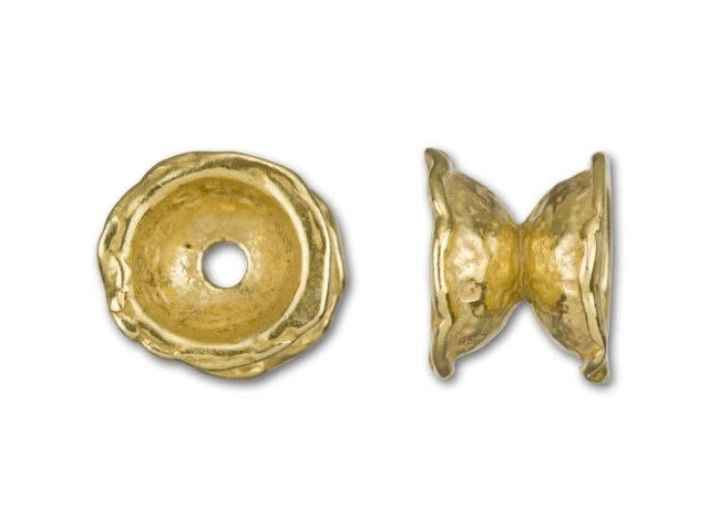 JBB Gold-Plated Pewter Textured Double Bead Cap