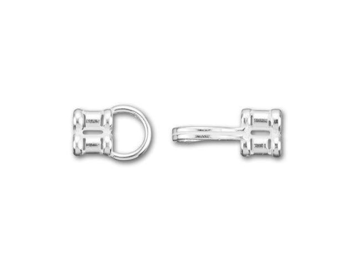 JBB Silver-Plated Brass 2-Strand 2mm Multi-Strand Hook and Eye Clasp