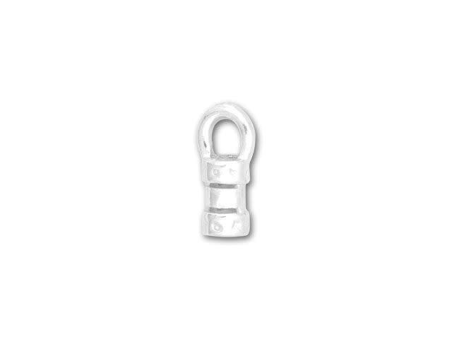 JBB Silver-Plated Pewter Crimp End Cap with Loop