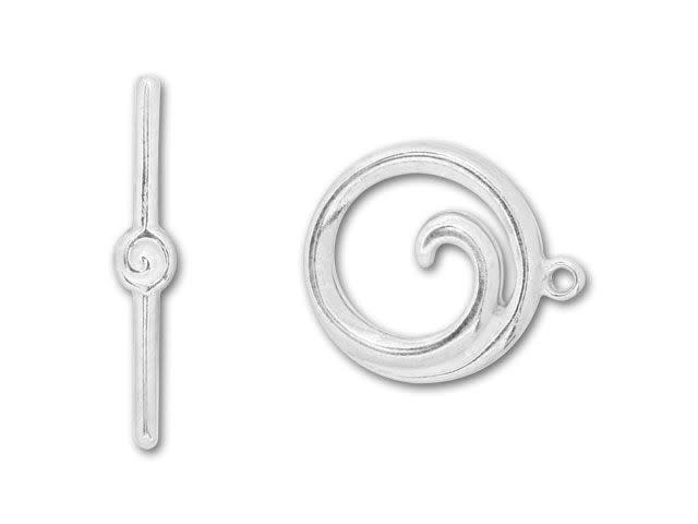 JBB Silver-Plated Pewter Spiral Toggle Clasp