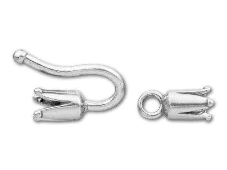 JBB Sterling Silver 2mm Hook & Eye Crimp Clasp Set JBB Sterling Silver 2mm Hook & Eye Crimp Clasp Set