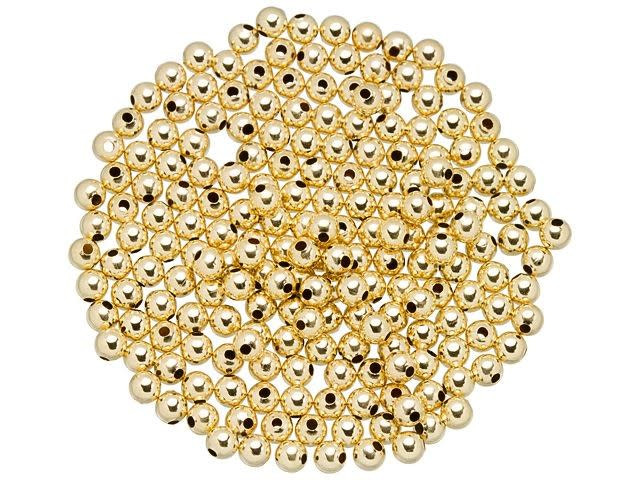 Artbeads Gold-Filled 14K/20 3mm Round Seamless Bead with 1mm Hole Pro Pack (200 Pcs)