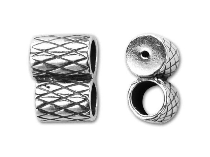 JBB Sterling Silver 4mm Double Tube Slider End Cap