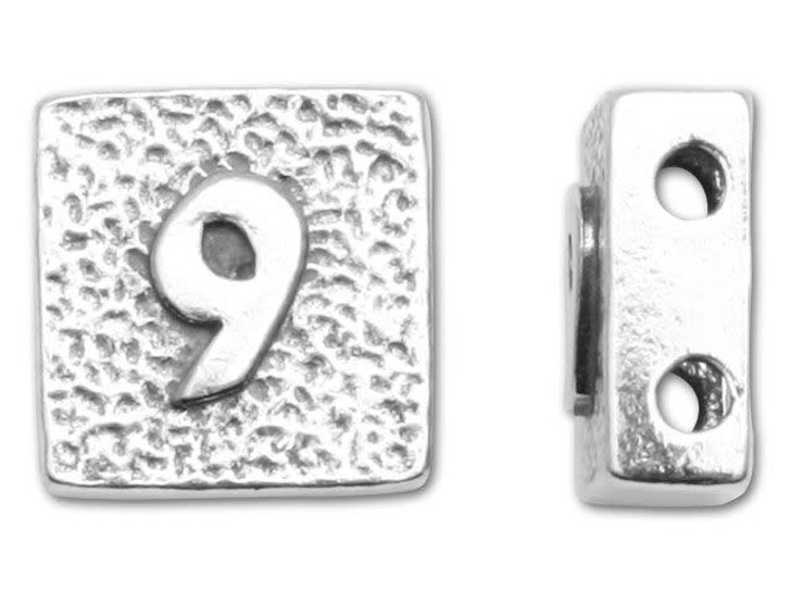 JBB Sterling Silver Two-Hole Number Bead - 9