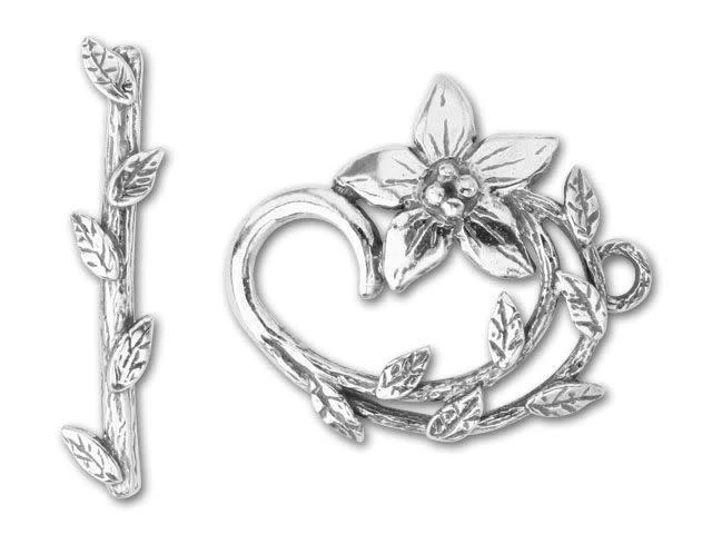 JBB Pewter Star-Shaped Flower Toggle Clasp