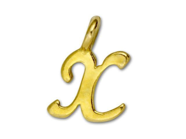 JBB Vermeil Script Alphabet Charms - X