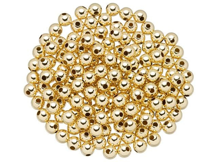 Artbeads Gold-Filled 14K/20 4mm Round Seamless Bead with 1mm Hole Pro Pack (150 Pcs)